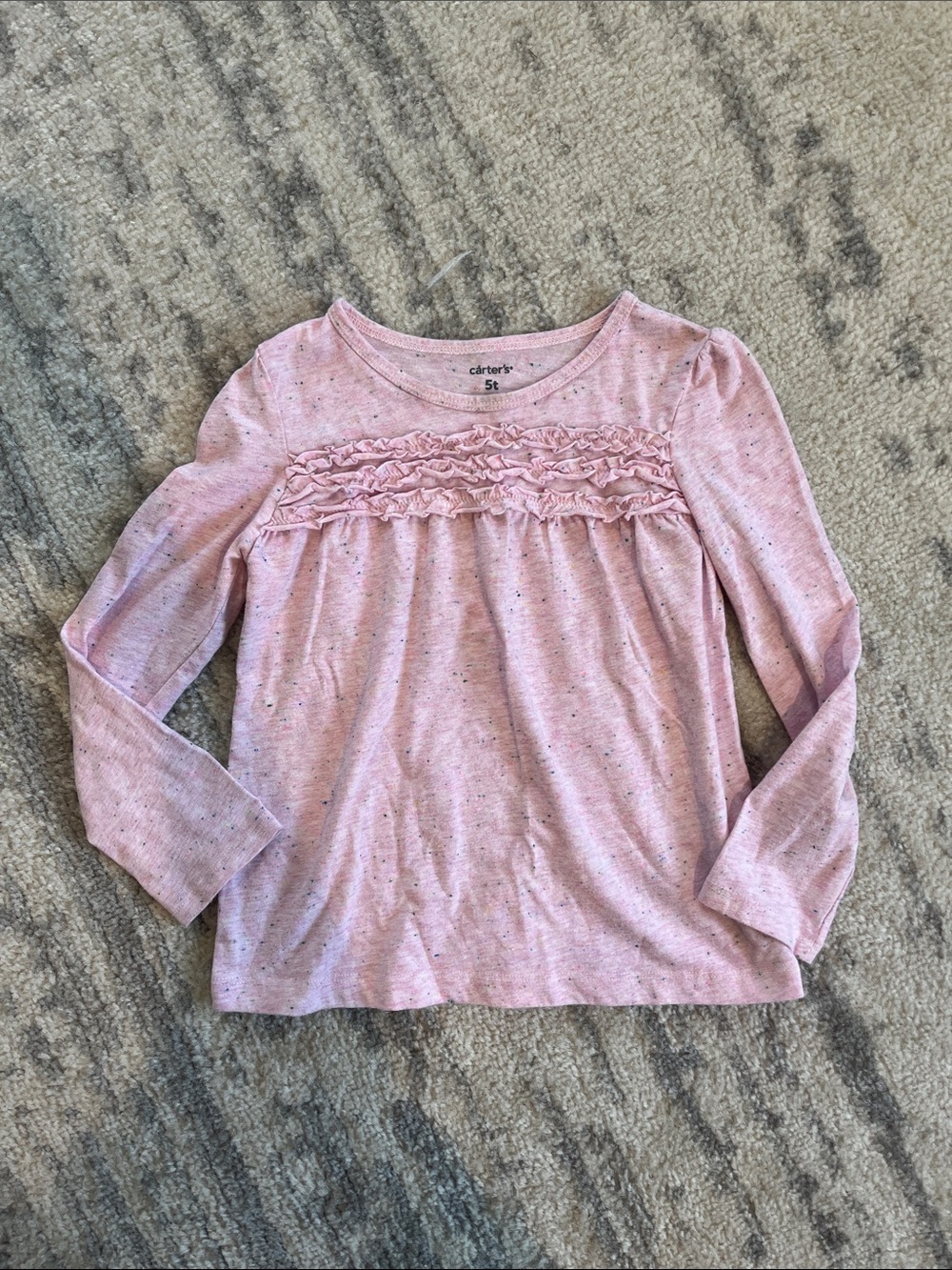 Carter's Pink Long-Sleeve Ruffle Top for Kids
